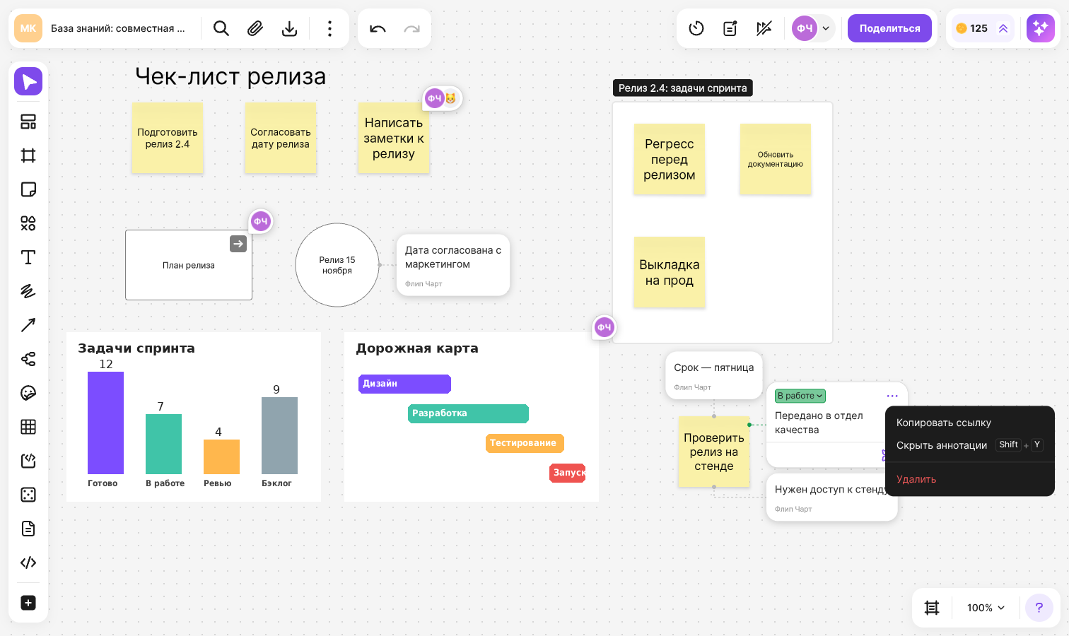 Annotation menu